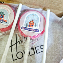 Load image into Gallery viewer, 20 Pack Christmas Raspberry Prosecco Lollipops