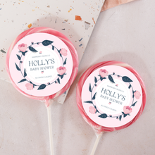 Load image into Gallery viewer, Personalised Floral Wreath Giant Baby Shower Lollipops
