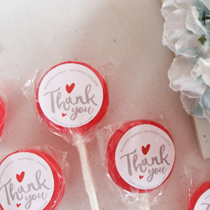 Thank You Wedding Favour Lollipops