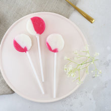 Load image into Gallery viewer, Raspberry and White Chocolate Lollipops