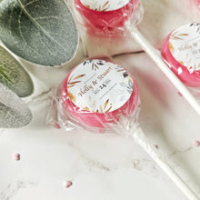 Load image into Gallery viewer, Muted Watercolour Leaves Wedding Favour Lollipops
