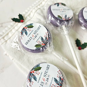 Holly Berries Wedding Favour Lollipops