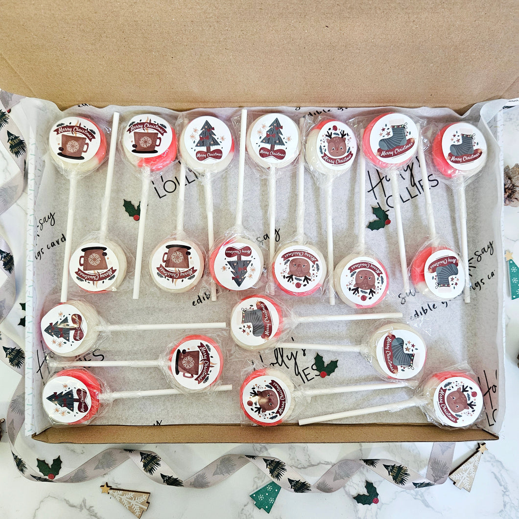 20 Pack Christmas Cherry Amaretto Lollipops