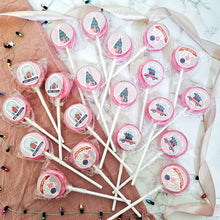 Load image into Gallery viewer, 20 Pack Christmas Raspberry Prosecco Lollipops
