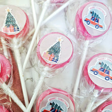 Load image into Gallery viewer, 20 Pack Christmas Raspberry Prosecco Lollipops

