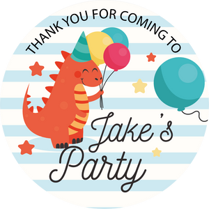 Personalised Dinosaur Thank You Party Giant Lollipops