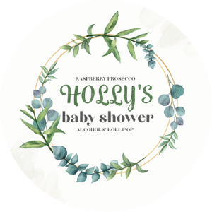 Personalised Eucalyptus Baby Shower Lollipops