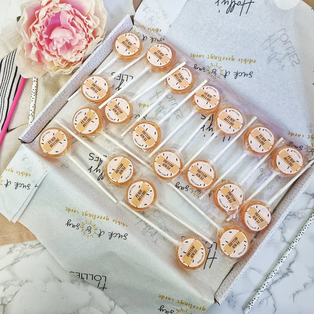 20 Pack Peach Bellini Small Lollipops
