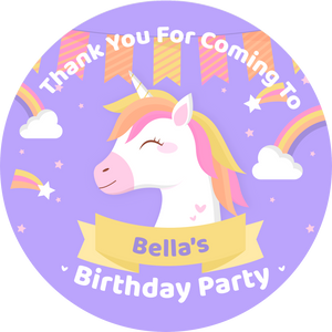 Personalised Unicorn Thank You Party Giant Lollipops