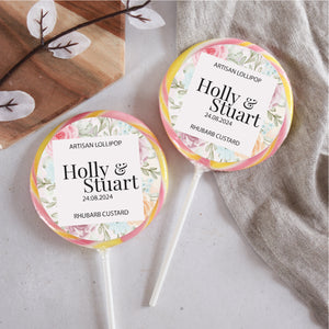 Colourful Floral Wedding Favour Giant Lollipops