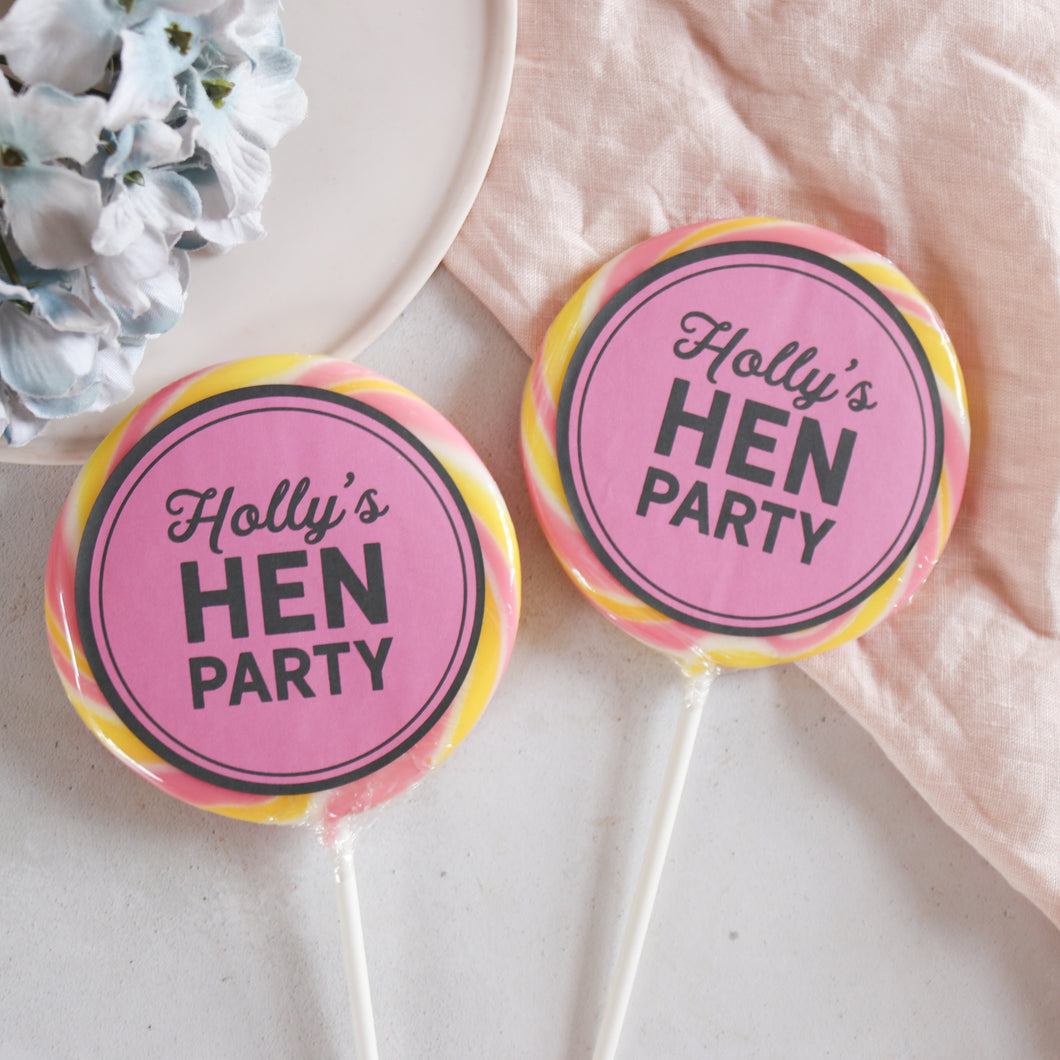 Bold Pastel Hen Party Giant Lollipops
