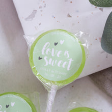 Load image into Gallery viewer, Love Is Sweet Pastel Wedding Favour Lollipops
