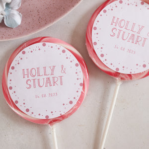 Polka Dot Wedding Favour Giant Lollipops