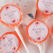 Load image into Gallery viewer, Mr and Mrs Floral Wedding Favour Lollipops

