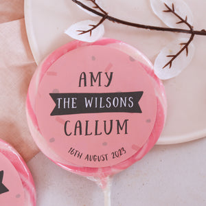 Surname Wedding Favour Alcoholic Giant Lollipops
