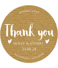 Load image into Gallery viewer, Kraft Style Thank You Gift Wedding Favour Giant Lollipops
