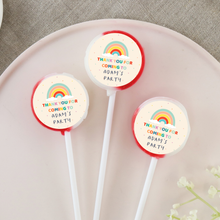 Load image into Gallery viewer, Personalised Rainbow Thank You Lollipops
