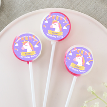 Load image into Gallery viewer, Personalised Unicorn Thank You Lollipops
